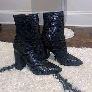 Pretty little thing pleather booties